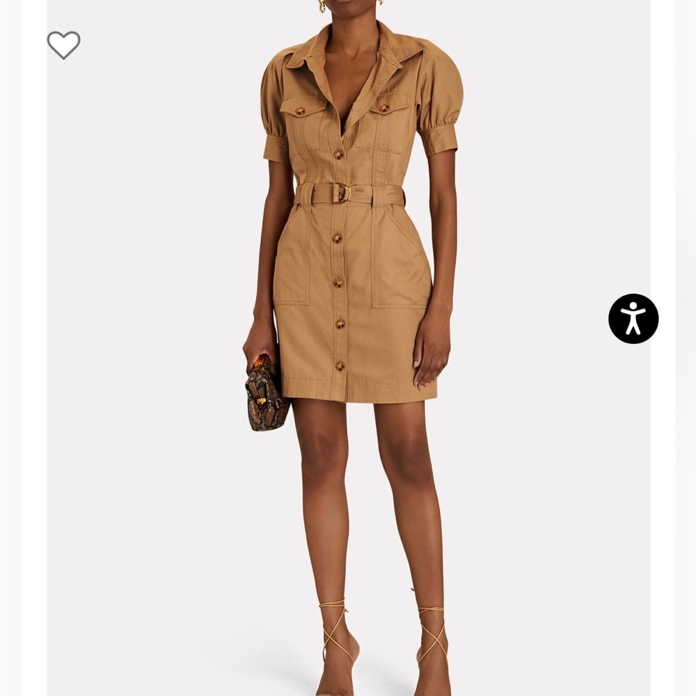 Derek Lam Echo Belted Twill Utility Dress - Size 10